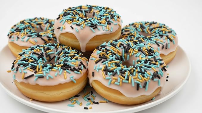 NCS Black, Gold & Light Teal Jimmies Edible Sprinkles – Cupcake, Cake & Cookie Decorations, 7 oz
