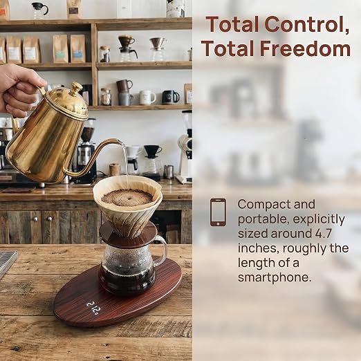 0.1g Rechargeable Portable Tea Scale - Coffee & Loose Leaf | 500g/0.1g Precision for Baking, Espresso & Powder. Includes Free Coffee Spoon. Rechargeable USB-C. Compact & Portable.