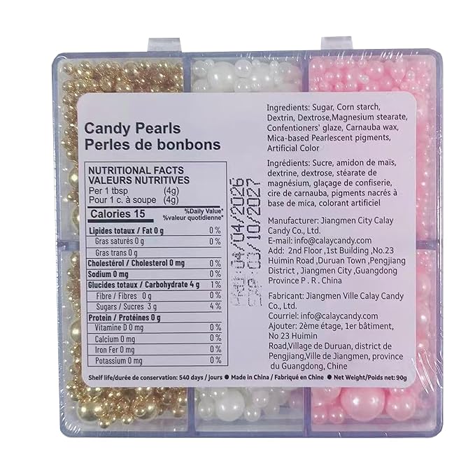 Sentovac Pink White Gold Pearls Sprinkles 4 Size（2mm 4mm 7mm 1cm）Mix for Cake Decorating Candy Cupcake Cake Topper Cookie Baking Decorations Supplies