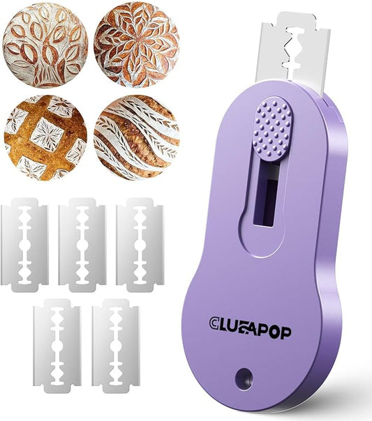 CLUEAPOP Bread Lame Sourdough Scoring Tool, Extractable & Magnetic Lame Scoring Tool, Bread Dough Cutter Slashing Razor Tool, Bread Scoring Tool for Sourdough Bread Baking - Scoring Knife