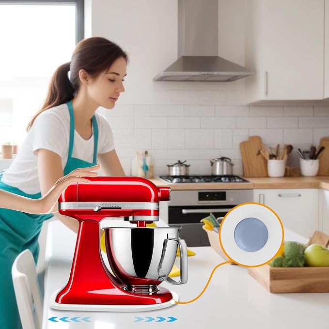 KitchenAid 4.5-5 Qt Bamboo Mixer Slider - Tilt Head Stand Mixer Appliance Mover Storage Sliding Tray (White)