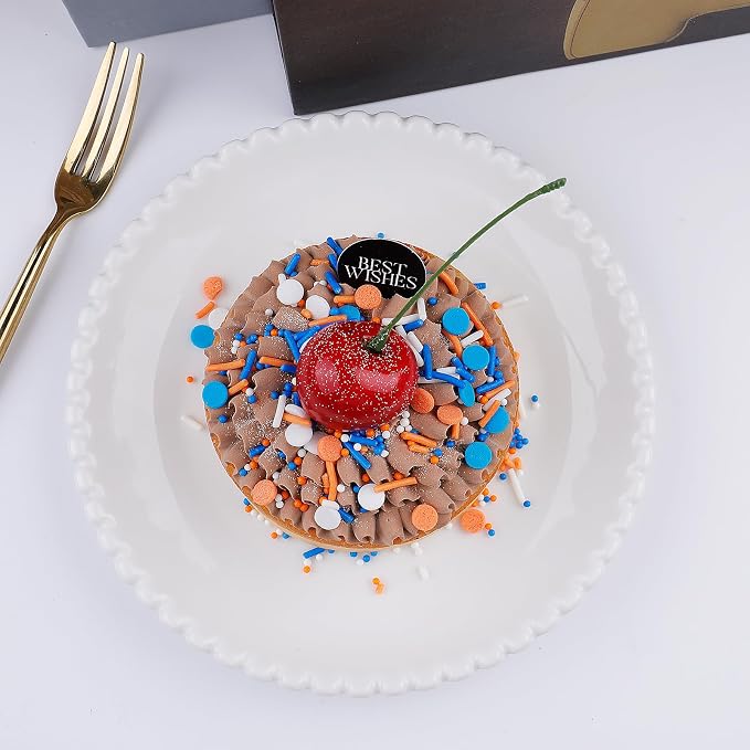 Orange Blue White Sprinkles for Cake Decorating, 4.6oz Ice Cream Sprinkles 3-Mix Nonpareils Confetti Jimmies for Cupcakes Dessert Baking