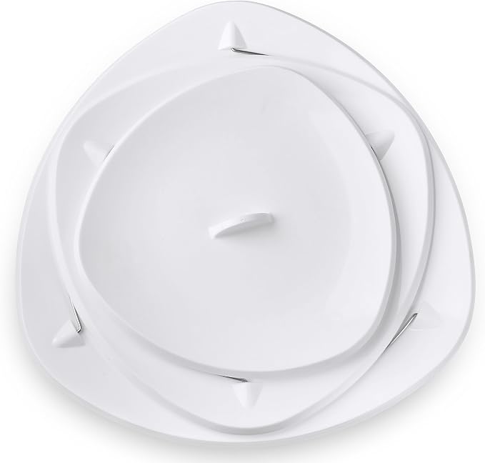 Masirs Collapsible 3-Tier Party Tray: Decorative Design Folds for Minimal Storage. an Elegant Serving Tray for Sandwiches, Cake, Sliced Cheese, and Deli Meat.