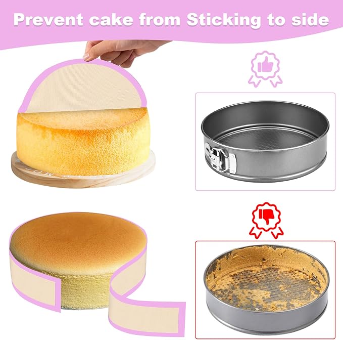 LynxLink Silicone Springform Pan Protector with Baking Mat Set for 9 inch Cheesecake Pan,Baking Pan,Cake pan - Cheesecake Water Bath Protector and Prevent Cake from Sticking to Bottom and Side