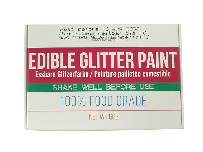 Edible Glitter Paint Set, 6 Food Colors with Gold, Blue, Silver, Green, Red, Pink, Food Grade Liquid Luster Dust for Chocolate, Drinks, Cake, Candy, Shimmering Powder Glitter for Christmas Festival