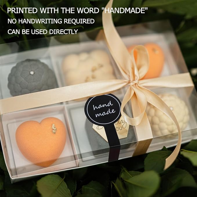 400 Pcs Black Handmade Bakery Stickers, Tamper Evident Seal Labels | 3.93 x 1.18 in peel-and-stick paper labels for bakery packaging, cake boxes, candy bags, dessert cups, envelopes, and crafts