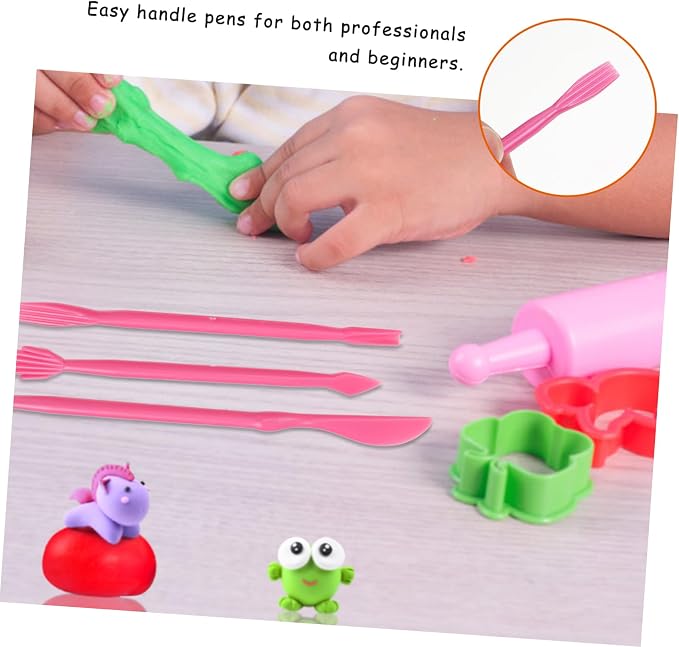 Tofficu 4sets Fondant Carving Tools Plastic Cake Decorating Pens for Sculpting and Modeling Clay for Cake Designs and Crafts