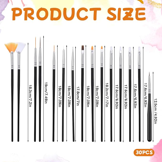 JJUNW 30 Pcs Cake Decorating Brushes, Cake Painting Brushes Food Paint Brush Fondant Sugar DIY Tools Set Cake Decorating Painting Tool Icing Pastry Brush for Baking(Pink+Black)