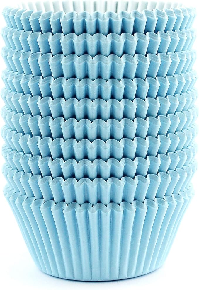 Standard Size Baking Cups Cupcake Liners 200 Pcs (Light Blue)