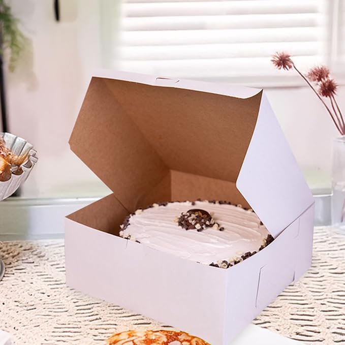 SCT White One-Piece Non-Window Bakery Boxes, 12 x 12 x 5, White, Paper, 100/Carton | White, Paper, Southern Champion 0987, Made in USA