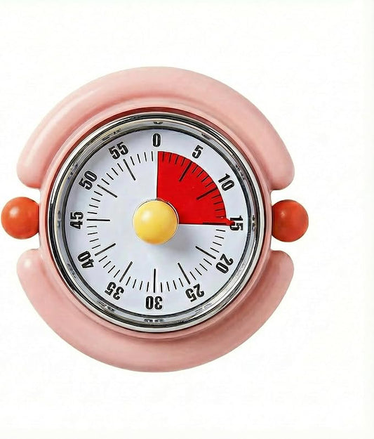 Visual Timer, Cute Magnetic Mechanical Kitchen Timer for Cooking, No Batteries Required, 60-Minute Countdown Clock for Study, Classroom, Baking, Yoga, Pomodoro - Loud Alarm
