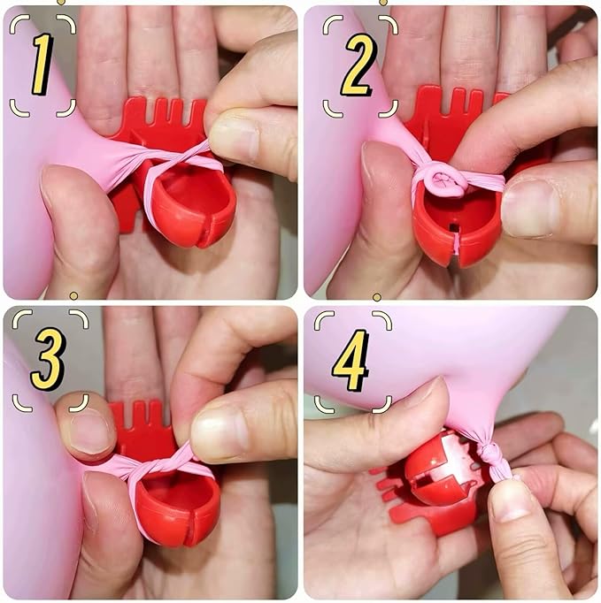 80 Balloon Clips and 100 Dots Glue Points and a Tie, Connector, for wedding, parties, etc. Arch tool