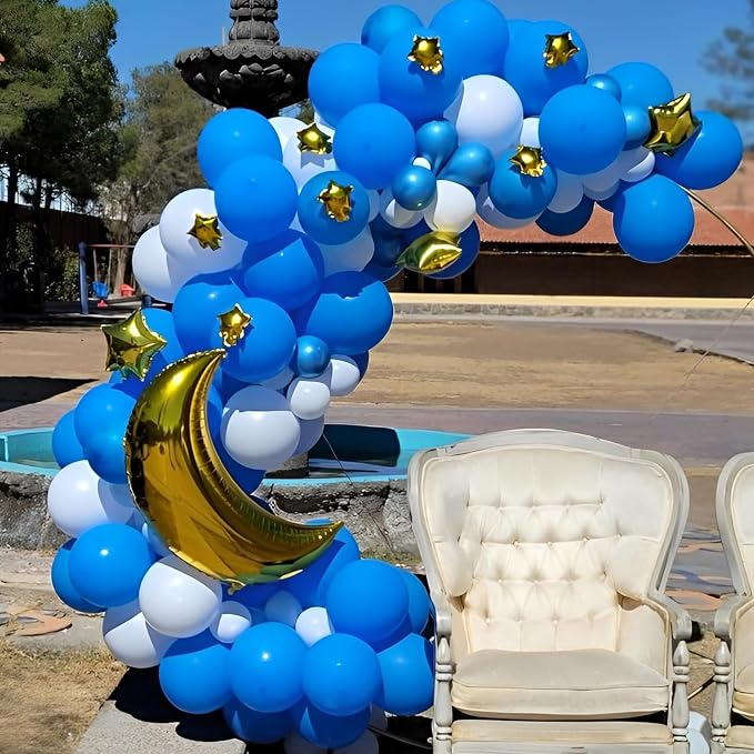 Voircoloria 110pcs Royal Blue Balloons 12inch Blue Latex Party Balloons for Graduation, Wedding, Birthday, New Year, Baby Shower, Anniversary, Baseball, Nautical Party Decorations