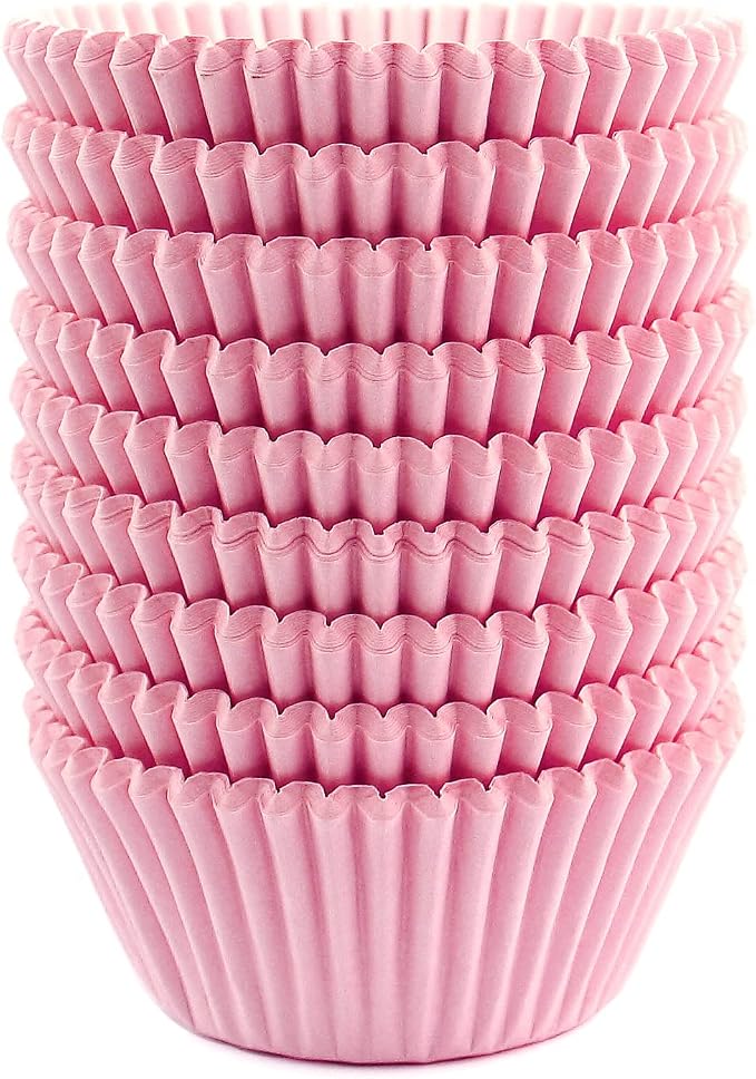 Standard Size Baking Cups Valentine's Day Cupcake Liners 200 Pcs (Light Pink)