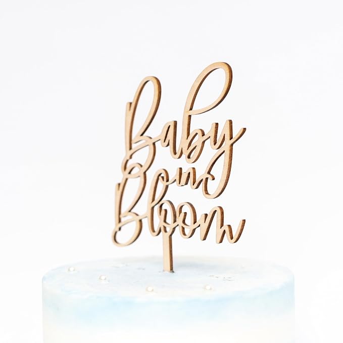 ZAIBIANHAO Baby in Bloom Cake Topper | ,Baby Shower Cake Sign,Pregnancy Reveal, Baby shower Decorations,Birth Announcement, Custom Baby Cake Topper