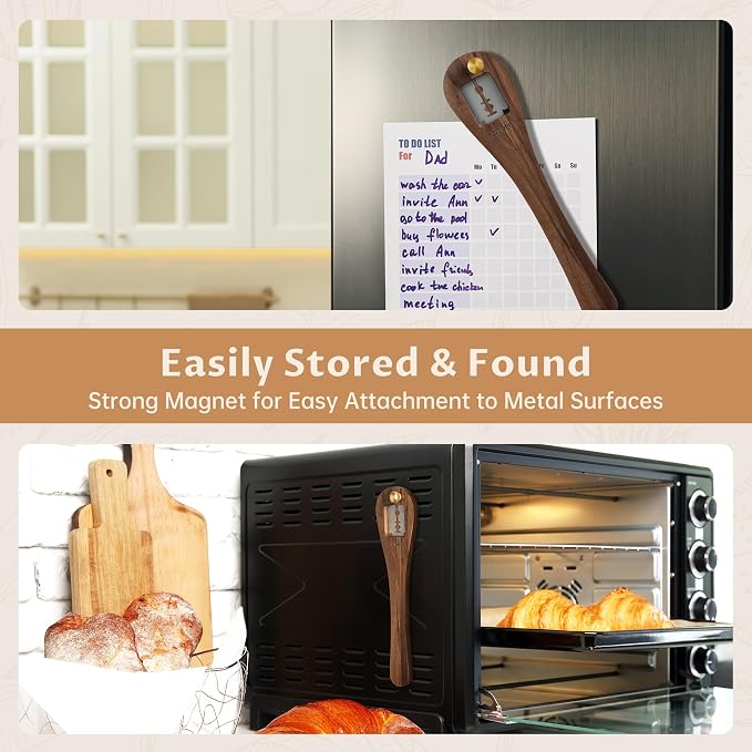 NiHome Bread Lame with Long Walnut Wood Handle for Scoring Bread and Slicing Dough, Safe Use with Push-Pull Locking Blade and Magnetic Back for Easy Storage, Ergonomic Grip for Precision Cutting