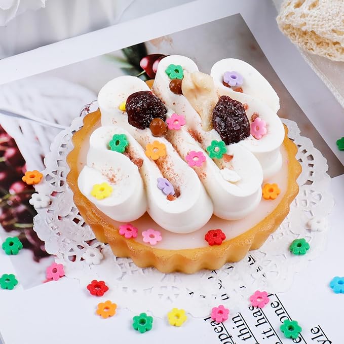 Rainbow Flower Sprinkles for Baking, Edible Birthday Sprinkles for Cake, Cookies, Ice Cream and Macaron Decorating