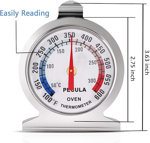 Oven Thermometer 2 Pack 50-300°C/100-600°F, Oven Grill Fry Chef Smoker Thermometer Instant Read Stainless Steel Thermometer Kitchen Cooking Thermometer