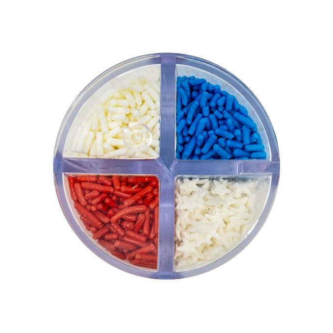 Mystic Sprinkles 4 Cell Sprinkle Assortments (Patriotic Pride Jimmy, Petite)