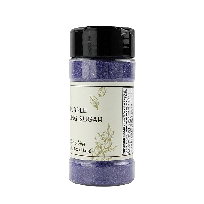 Olive & Vine Purple Sanding Sugar, Sweet Finish, For Baking & Decorating, Rich Tradition, Authentic Taste, For Global Recipes (4 Ounce)