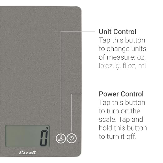 Escali Arti Glass Food Scale Digital Countertop Kitchen, Baking and Cooking Scale with Nutrition and Calorie Counter, 15-Pound Capacity, 9" x 6.5" x .75", Gray Storm