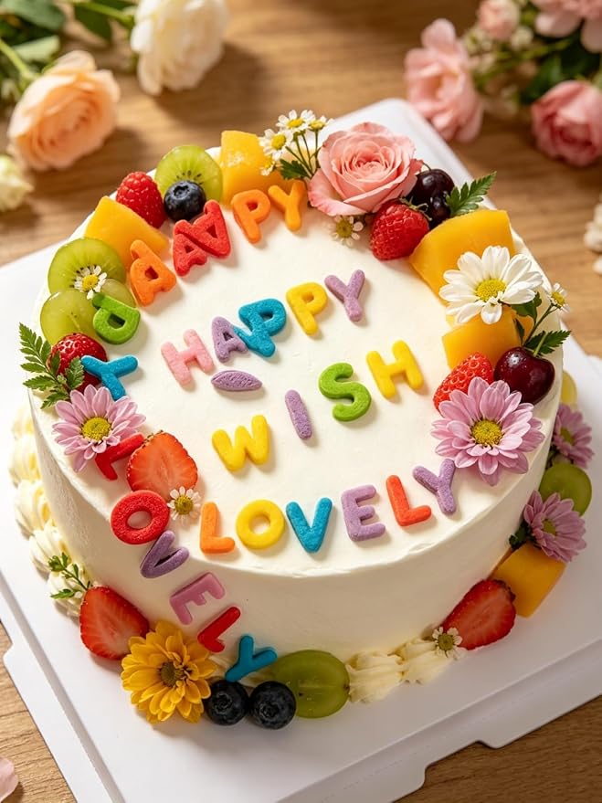 HeDeon&Rles Edible Letter Sprinkles for Cake Decoration Edible Rainbow Letters Cupcake Icing Dessert Topper Birthday Wedding Anniversary Christmas Halloween