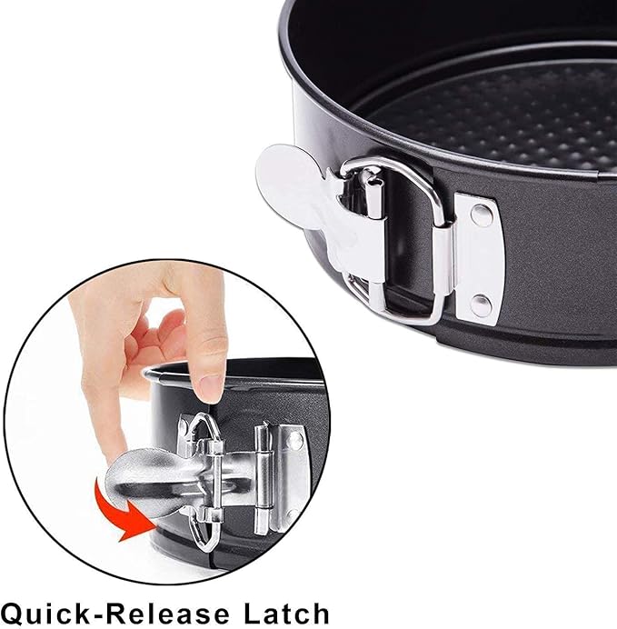 7 Inch Springform and Bundt Pans, Non-stick Cheesecake and Ice-Cream Cake Bakeware,Carbon Steel Tube Pan 2 in 1 with Removable Bottom and Quick-Release Latch for 5,6,8 QT Instant Pot Gray