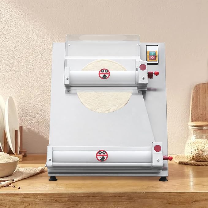 Pizza Dough Roller Sheeter, 4-16In 110V Commercial Electric Sheeter Automatic Pastry Making Machine Food Preparation Equipment for Bakeries, Pizza Shops, Restaurants