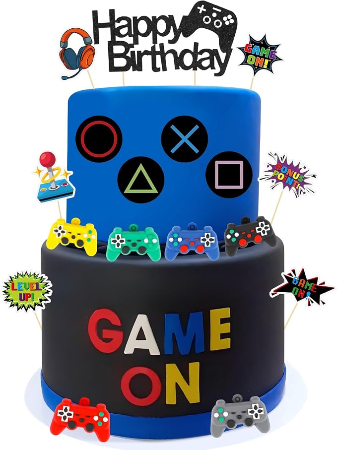17 Pcs Video Game Cake Topper Cake Decoration Game Birthday Party Supplies