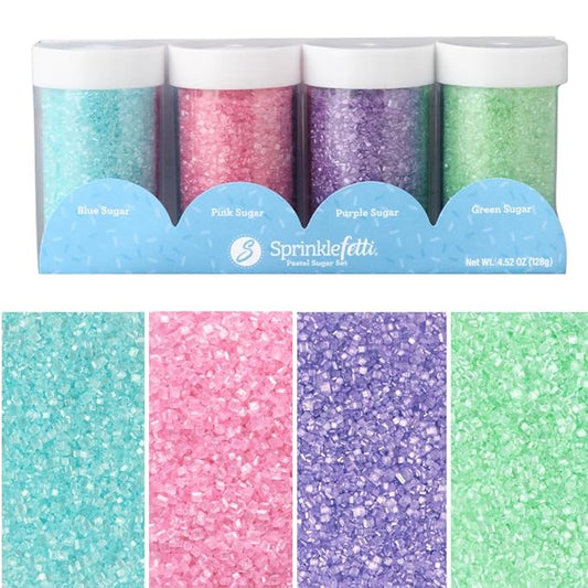 Sweets Indeed Sprinkles, 4 Pack, Edible Sprinkle Mix, Perfect for Cake Decorations, Baking, Ice Cream, Cookies, Cupcake Topper (Pastel Sugar)