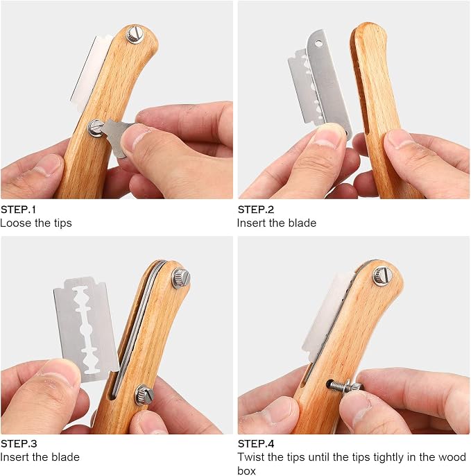 Mudder Bread Lame Sourdough Scoring Tool Magnetic Dough Scoring Tool with 10 Pcs Replaceable Blades Wooden Handle Lame Slashing and 2 Pcs Knife with Protective Cover for Baking