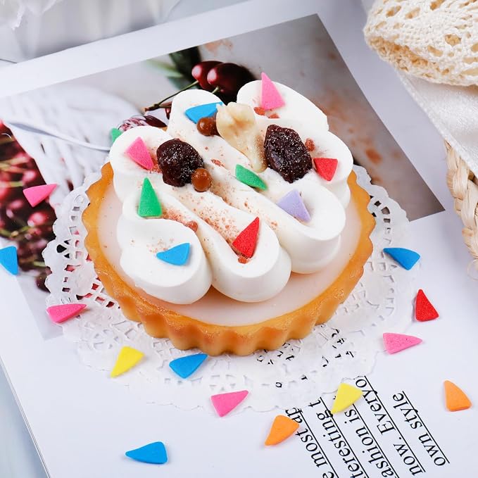 Rainbow Sprinkles for Baking, Triangular Flag Sprinkles, Edible Birthday Sprinkles for Cake decorating, Cookies, Ice Cream and Macaron Toppings