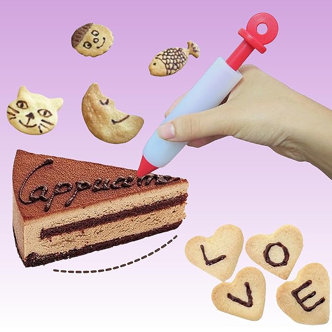 Pastry DIY Cake Decorating Pen Cake Cookie Cream Pastry Chocolate Decorating Pen Kit,Chocolate Cake Decoration Tool,For Bakery Kitchen 4 Colors