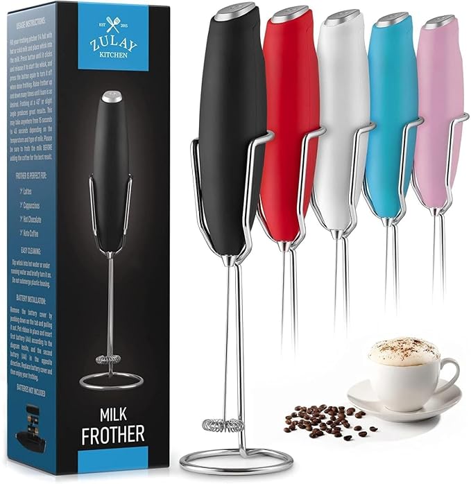 Mini & Mighty Milk Frother Wand – Powerful Handheld Coffee Frother, Battery Operated Drink Mixer – Compact Pocket Size – Detachable Whisk for Latte, Cappuccino, Matcha, Hot Chocolate