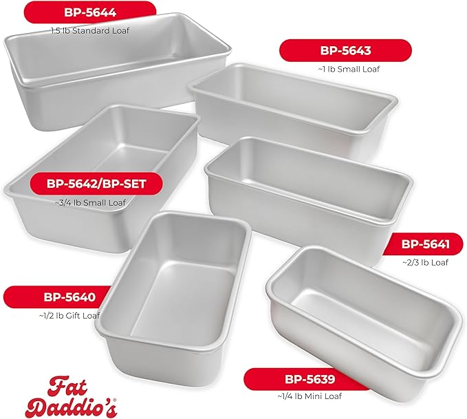 Fat Daddio's Bread Pan Anodized Aluminum, 9 x 5 x 2.75 Inch, Set of 2, Silver