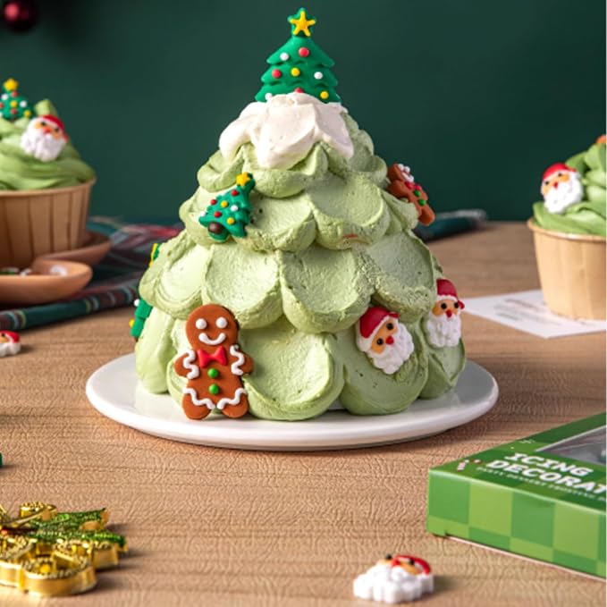 Sentovac 8 Pcs Christmas Gingerbread Man Icing Cake Decoration Edible Sprinkles DIY Candy Dessert For Cookie Cake Cupcake Topper Icing Frosting Vanlentine Halloween Christmas Decoration Supplies