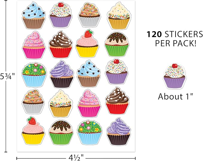 Teacher Created Resources Cupcakes Stickers (TCR7094)