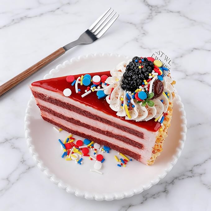 Red Blue Yellow White Sprinkles for Cake Decorating, 4.6oz Ice Cream Sprinkles 3-Mix Nonpareils Confetti Jimmies for Cupcakes Ice Cream Dessert