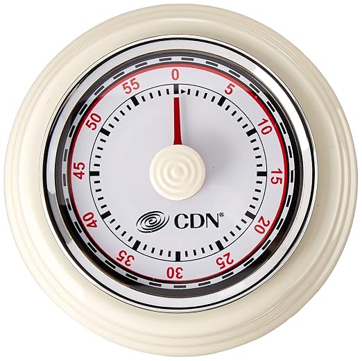 CDN Compact 60 Min Mechanical Timer-White, White