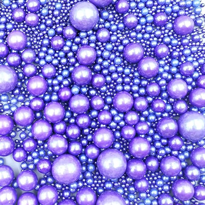 Edible Pearl Sugar Sprinkles Purple Candy Mixing Size Baking Edible Cake Decorations Cupcake Toppers Cookie Decorating Celebrations Wedding Valentines Easter Halloween Christmas Supplies 120g/ 4.23oz