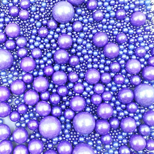 Edible Pearl Sugar Sprinkles Purple Candy Mixing Size Baking Edible Cake Decorations Cupcake Toppers Cookie Decorating Celebrations Wedding Valentines Easter Halloween Christmas Supplies 120g/ 4.23oz
