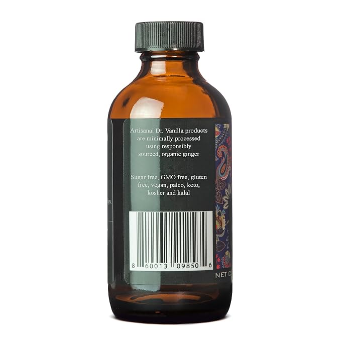Organic Ginger Extract, 4 fl oz - sugar‑free, GMO‑free, gluten‑free, vegan, paleo, keto, kosher, and halal