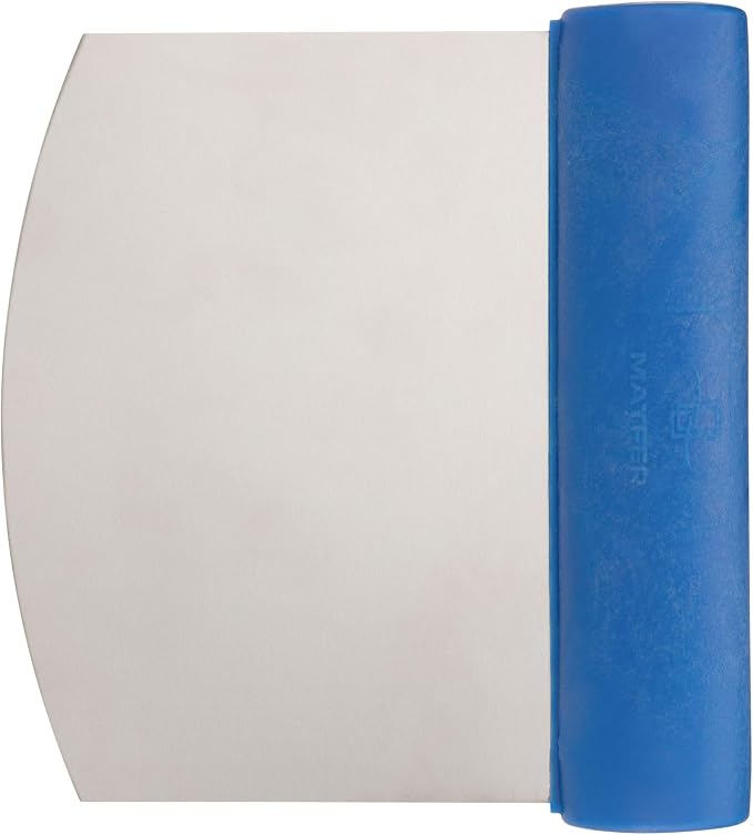 Matfer Bourgeat Stainless Steel Bench Scraper & Multi-Purpose Dough Cutter, Curved Edge, Rigid Edge