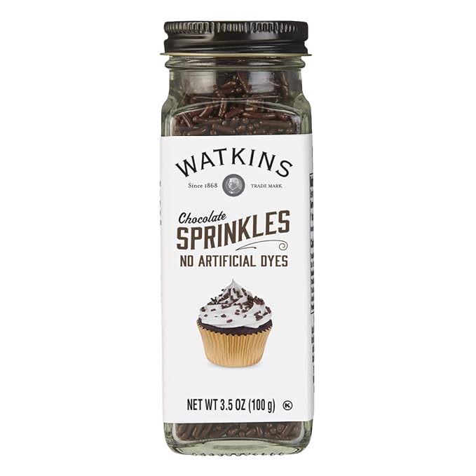 Watkins Chocolate Decorating Sprinkles, No Artificial Dyes, Kosher, 3.5 Ounce, 1-Pack