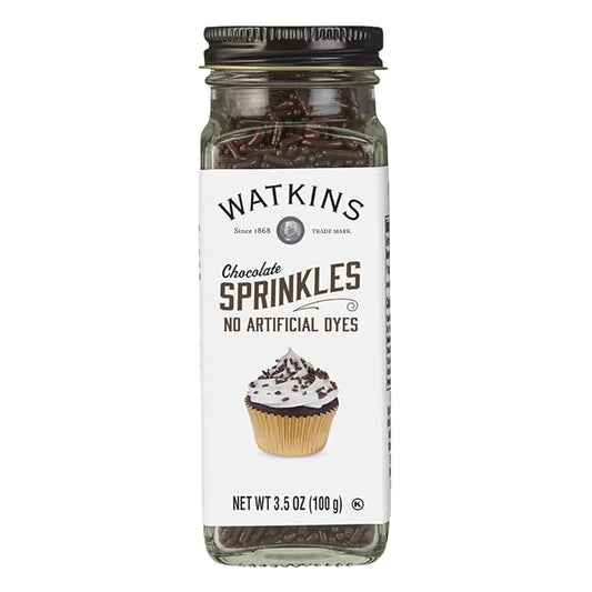 Watkins Chocolate Decorating Sprinkles, No Artificial Dyes, Kosher, 3.5 Ounce, 1-Pack
