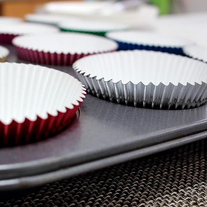 Foil Cupcake Liners Standard Baking Cups 100 Pcs (Black)