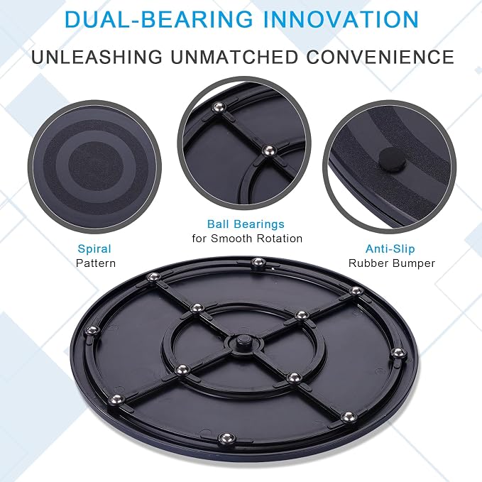 8 Inch Lazy Susan Turntable Organizer 2Pcs, Eichzer Premium Heavy Duty Rotating Swivel Stand with Steel Ball Bearings for Model/Rotating Plants/Crafts Stand/TV/Monitor/Laptop (360˚ Rotation)
