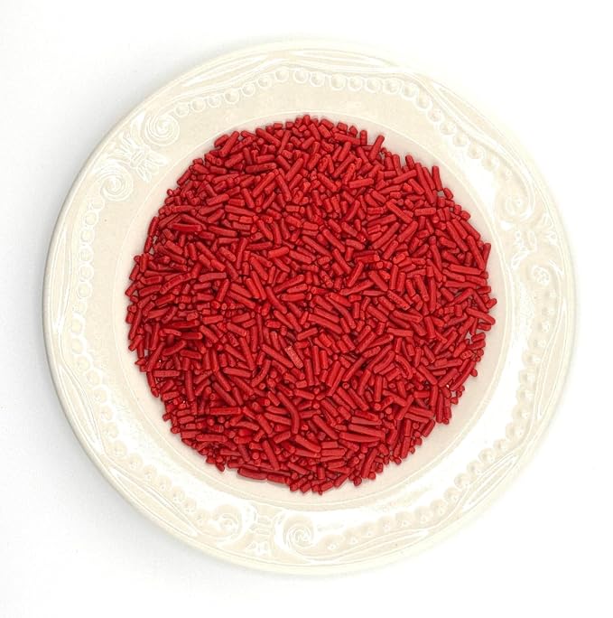 Red Sprinkles 4oz pack for Baking Cakes, Cupcakes, Cookie Decorations, Ice Cream and Donut Toppings Edible Decorating Baking Supplies (Red)