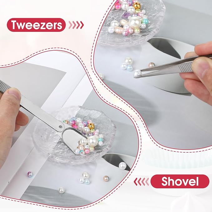 4pcs Sprinkles Tools for Cake Decorating, 4 Claw Sprinkle Pen Pearl Grabber Cake Decorating Tools Set Stainless Steel Cake Tweezers Pearl Sprinkle Spoon with Shovel Head Cake Cookie Cupcake Decoration
