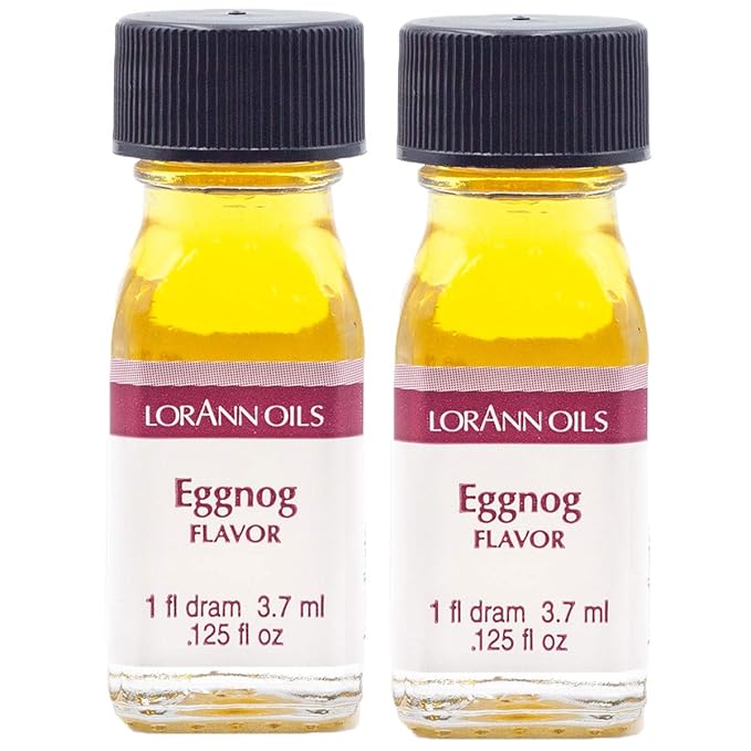 LorAnn Oils Super Strength Flavoring - Used For Candy Making, Flavoring, Baking, Hard Candy, & Flavor Oils - Bold, Natural Flavors 4X Stronger Than Extracts - Eggnog, Pack of 2, 0.125 fl oz